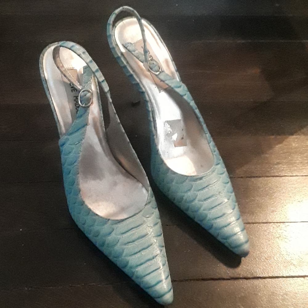 "Steve Madden" Sling-Back Aqua Heels